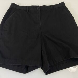 Lauren Ralph‎ Lauren Women's Size 10 Petite Bermuda Shorts Black Cotton Golf